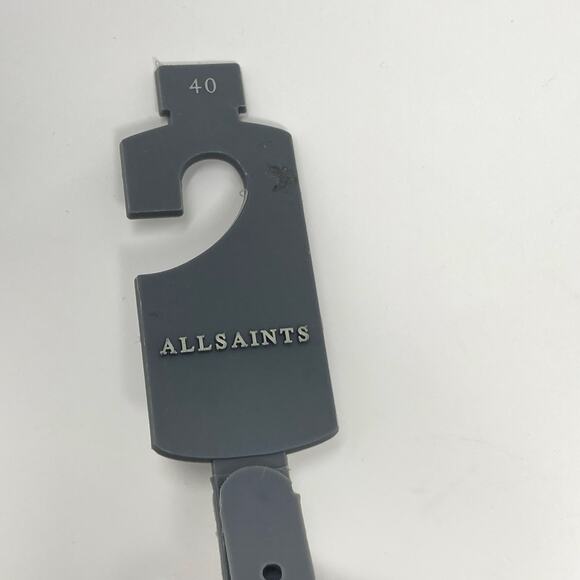 Allsaints Taupe Brown Embossed Anthracite Leather Belt Size 40 AS400028 C - Picture 12 of 13